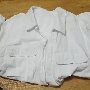 Never worn, only washed, white linen shirt